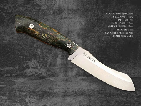 Lovecký stahovací nůž VENATOR N1 Green – N690