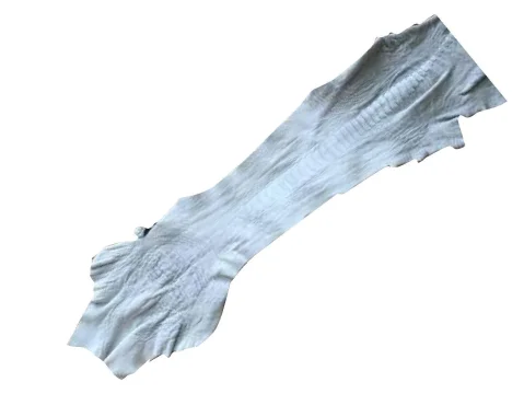 Pštrosí kůže – noha bílá nebarvená – 100 × 600 mm, kvalita B