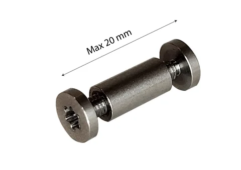 Středový čep 6 mm s nerezovými šrouby s plochou hlavou 8 mm