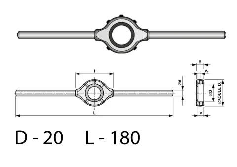 Vratidlo d20 M3–M6 (ČSN 24 1520)