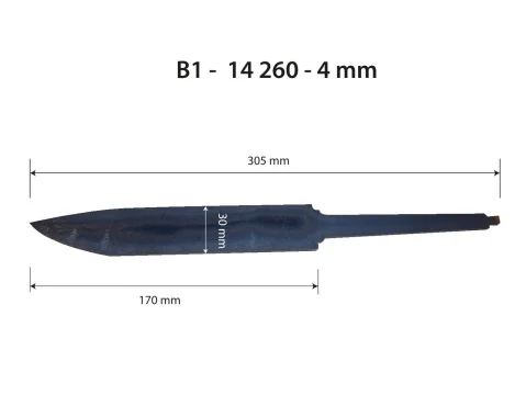 Výpalek čepele B1 – 4 × 30 × 305 mm / 170 mm