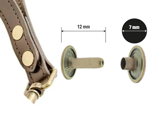 Nýt sedlářský dvoudílný 12 × 7 mm