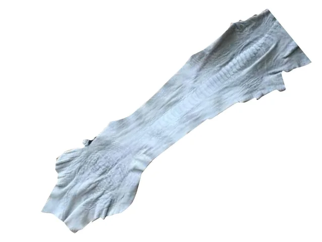 Pštrosí kůže – noha bílá nebarvená – 100 × 600 mm, kvalita B