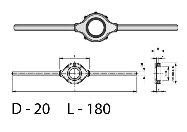 Vratidlo d20 M3–M6 (ČSN 24 1520)